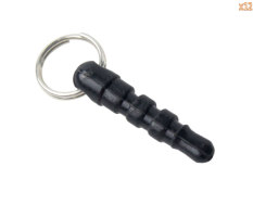 niceEshop Universal 3.5mm Anti Dust Earphone Jack Cap Headphone Plug for iPhone 4 4s 5 iPad Samsung HTC ,with Ring and Hole (Black) - INTL