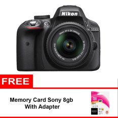 Nikon D3300 24MP - Kit 18-55mm VR II - Hitam + Gratis Memory Sony 8GB