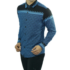 Odza Hem Batik Slim Fit Lengan Panjang - Biru
