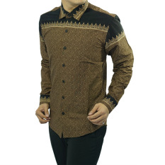 Odza Hem Batik Slim Fit Lengan Panjang - Coklat