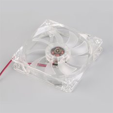 OH 12cm PC Computer Clear Case Quad 4 LED Light 9-Blade CPU Cooling Fan 12V (Red) (Intl)