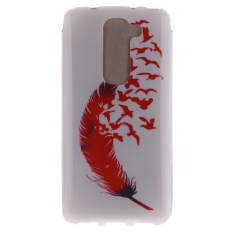 Painted Pattern Soft TPU Thin Case for LG G2 Mini (White and Red) - Intl