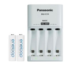 Panasonic Eneloop Basic Charger + Baterai AA 2000mAh 2 pcs - Warna Putih