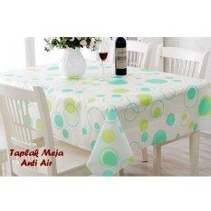 Panpan Taplak Meja Table Cloth Anti Air Hijau Polkadot