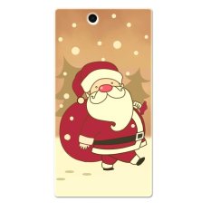 PC Plastic cartoon Christmas santa Case for Sony Xperia Z Ultra red - Intl