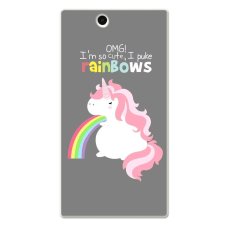 PC Plastic rainbows cartoon unicorn Case for Sony Xperia Z Ultra black - Intl