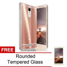 Peonia TPU Mirror Glare Softcase untuk Xiaomi Redmi Note 3 / 3 Pro - Rose Gold + Gratis Rounded Tempered Glass