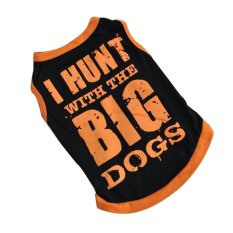 Pet Clothes Big Printed Coat Vest Costumes Apparel Black Cool Cotton Cute Casual Soft Xs Black (Intl)