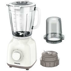 Philips HR-2106 Blender Kaca 1.5 Liter + Dry Mill - 2 in 1 - Putih