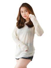 Pinkbunnylabel - Korean Sweater Rajut Blouse - Putih