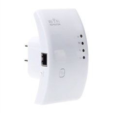 Portable 300Mbps Wireless-N WiFi Repeater 802.11N/B/G Network Router Signal Range Expander Amplifier with EU Plug & Built-in Antenna (White) - Intl
