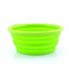 Portable Collapsible Travel Pet Silicone Feeding Bowl Water Dish Feeder (Green)
