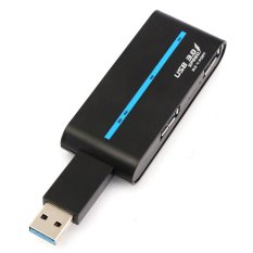 Portable High Speed 4 Ports USB 3.0/2.0 External Hub Power Adapter for PC Laptop (Black)
