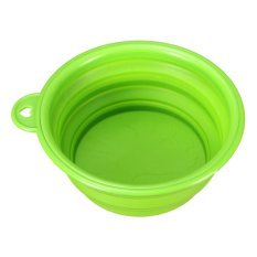 Portable Pet Folding Dog Cat Feeding Water Food Holder Collapsible Bowl Travel Green (Intl)