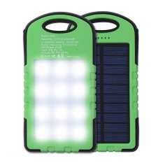 Power Bank Solar Tenaga Surya 58000 mAh with LED Lamp - Hijau