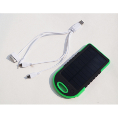 Power Bank Solar Tenaga Surya Real Capacity 5000 mAh - Hitam Hijau