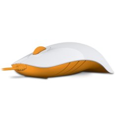 Powerlogic Wired Mouse USB Shark - Putih Oranye