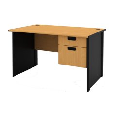Prissilia Meja Kantor Necro Office Desk 120 w/ 2 Drawers Beech