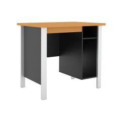 Prissilia Meja Komputer Mortred Computer Desk with ironfeet Beech