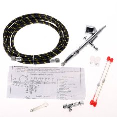 Professional Gravity Feed Double Action Airbrush Set with Hose for Art Painting Tattoo Manicure Spray Model Air Brush Nail Tool 0.2mm 0.3mm 0.5mm 7cc- Intl