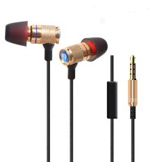 Professional Monitor DJ Studio Bass stereo Ear Buds Earphone 3.5mm Mobile Phone Earphones For Iphone Samsung (Gold) - Intl