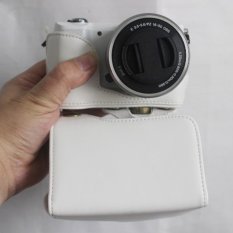 PU leather Camera Bag Case Cover Pouch for Sony A5000 A5100 NEX 3N Brown NEW-white (Intl)