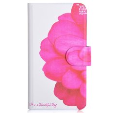Red Half Flower Design Card Slot Magnetic PU Leather Flip Case Cover Compatible For LG Optimus G3 mini D728 G3 Beat