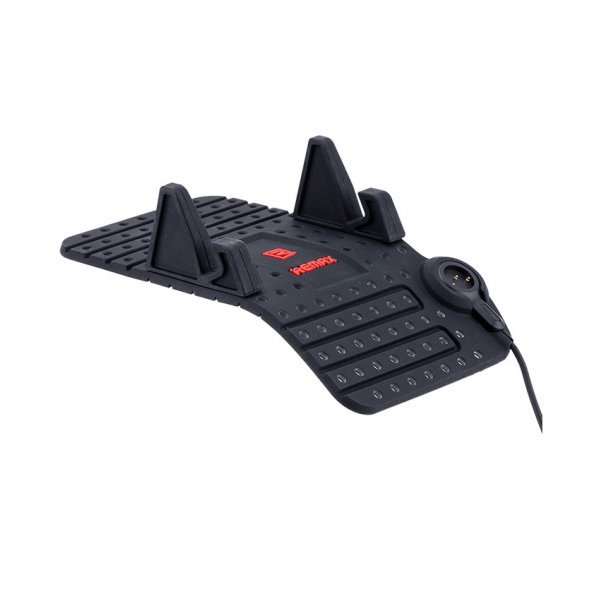 Remax Super Flexible Car Holder With Micro Usb & Lightning Charger - Hitam