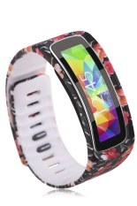 Replacement Wrist Band Bracelet For Samsung Galaxy Gear Fit w/Clasp No Tracker Black Rose (Intl)