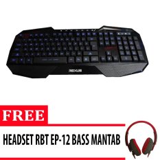 Rexus K1 Keyboard For Gaming Extream Full LEd - Hitam + Gratis Headset Gaming Rbt Ep-12
