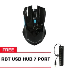 Rexus RX-110 Mouse Gaming Wireless - Hitam + Gratis Usb Hub RBT 7 Port