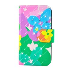 Rhinestone Colorful Flower Butterfly Design Card Slot Magnetic PU Leather Flip Case Cover Compatible For LG Optimus L9 P760 P765