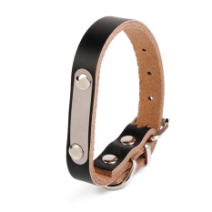 RIS Adjustable Cow Leather Pet Collar Puppy Dog Lettering Neck Strap XS Black (Intl)