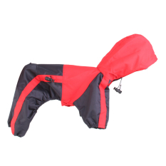RIS PU Leather Pet Dog Puppy Raincoat Poncho Apparel Size XS - Red with Black (Intl)