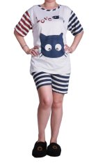 Ronaco Baju Tidur BT - 33 Putih Navy