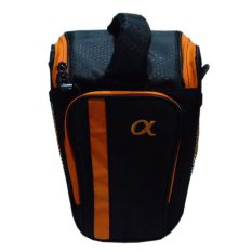 Rotamart Label Tas Kamera DSLR / SLR Segitiga Jumbo with List Logo Alpha - Hitam-Oranye
