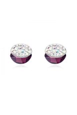 S & F SF85222Qs Fluorescent Candle Dreams Austria Crystal Earrings Purple