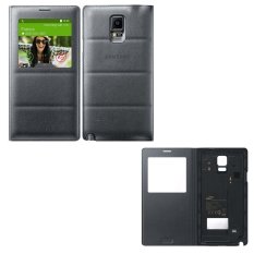 Samsung S View Flip Cover Galaxy Note 4 - Hitam Original