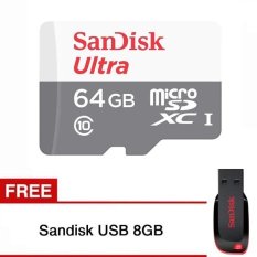 Sandisk MicroSD Ultra 64GB 48MB/s Class 10 + Bonus Sandisk USB 8GB