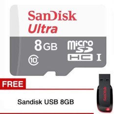 Sandisk MicroSD Ultra 8GB 48MB/s Class 10 + Gratis Sandisk USB 8GB