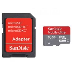 SanDisk Ultra Kartu memori microSD Card Class 10 16GB dengan SD Card Adapter
