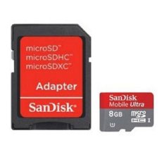 SanDisk Ultra Kartu Memori MicroSD dengan SD Card Adapter - 8GB - Hitam