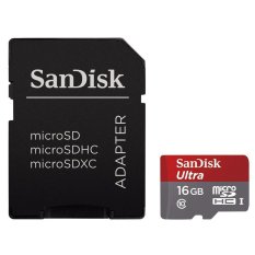 Sandisk Ultra MicroSD C10 (80MB/s) UHS-I Card with Adapter - 16GB