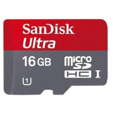 SanDisk Ultra microSDHC Card UHS-I Class 10 30MB/s SDSDQUA-016G - 16GB with SD Card Adapter