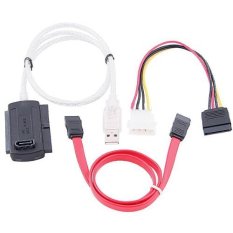 SATA/PATA/IDE Drive to USB 2.0 Adapter Converter Cable for 2.5 / 3.5 Inch Hard Drive / 5 inch Optical Drive with External AC Power Adapter (Intl)