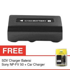 SDV Baterai Kamera Sony FV 50 SDV - 2100 mAh + Gratis SDV Sony Charger Baterai NP-FV 50 + Car Charger
