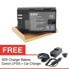 SDV Canon Baterai Kamera Wireless LP-E6 SDV - 2100 mAh + Gratis Canon Charger Baterai LP-E6 SDV + Car Charger