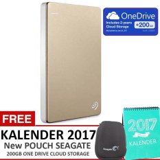 Seagate Backup Plus Slim 1TB - Gold + Gratis Pouch + Kalender 2017