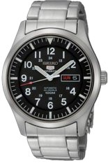 Seiko 5 Automatic Military Jam Tangan Pria - Silver - Stainless Steel - SNK809K1