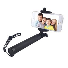 Selfie Stick with Wireless Bluetooth Foldable Pocket Size for iPhone6s 6 Plus Samsung IOS Android (Black) - Intl